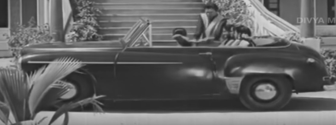 Jaggiah with a 1949 Hillman Minx Convertible, a staid British car, for a change.Taxi Ramudu (1961 ) in which NTR drives an imported (PAL) Fiat 1100 taxi