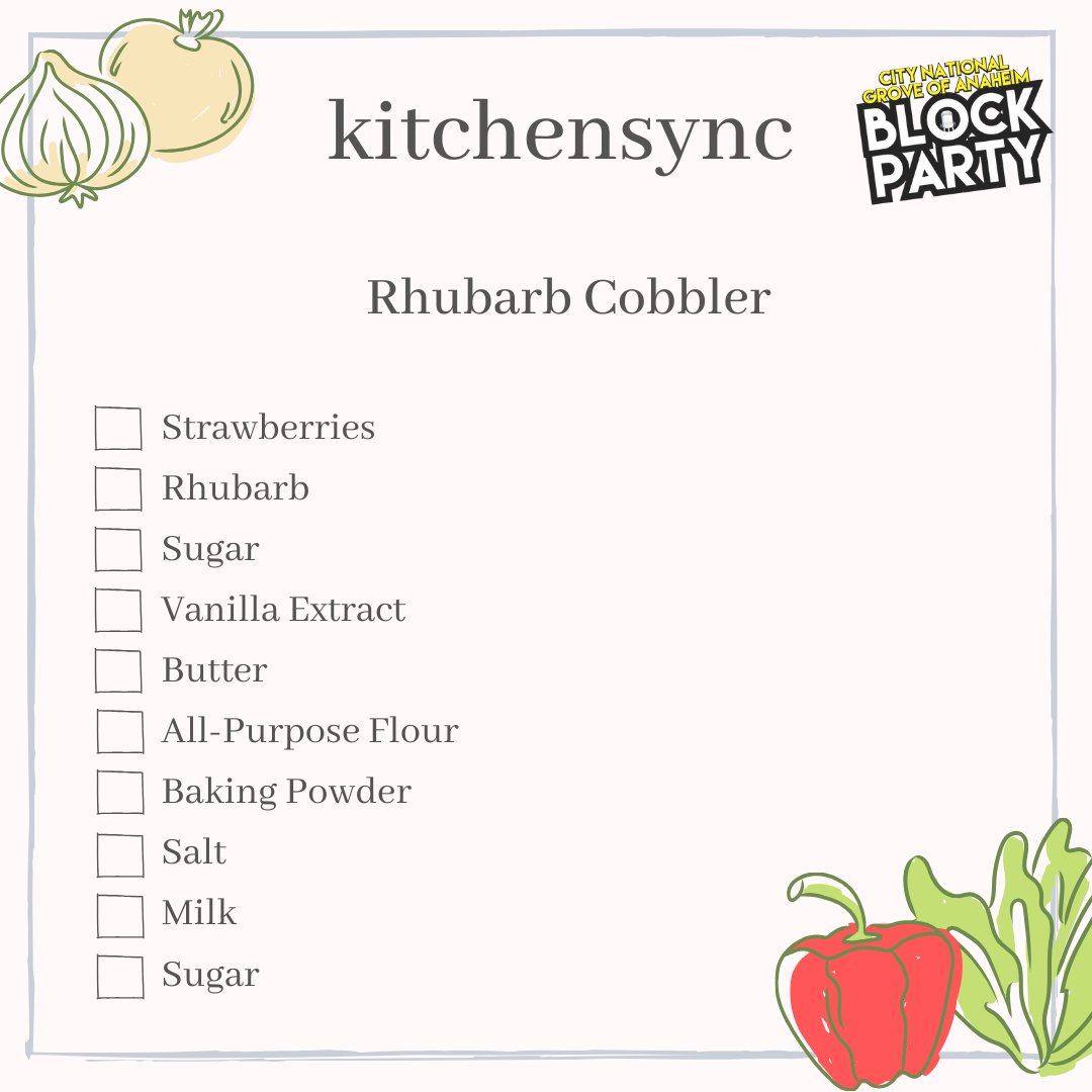 groveofanaheim's tweet image. It's not too late to sign up for our #KitchenSync today at 5pm! Watch &amp;amp; learn as Chef prepares Skuna Bay salmon &amp;amp; @TheRanchSaloon’s Executive Chef Michael Rossi will also be live to discuss the menu. Peep the ingredients below &amp;amp; let's get cooking!
Sign up: bit.ly/2xVv9zE