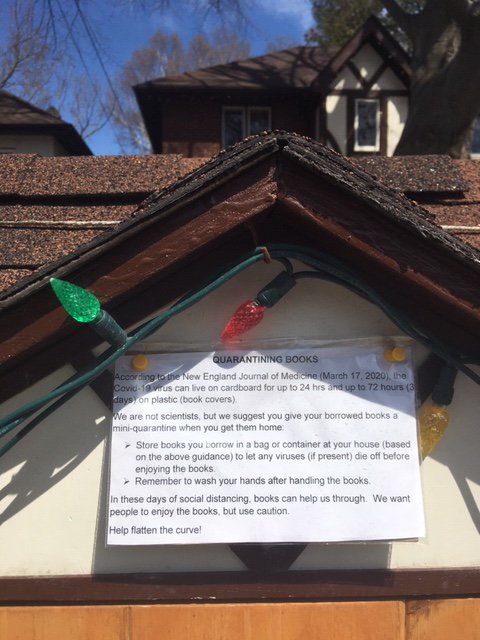 vpescanlar's tweet photo. Public libraries @opl_bpo & bookstores closed during #COVID19... @LtlFreeLibrary across #Ottawa to the rescue! #StaySafe #ReadSafe https://t.co/XiNKLVmiWw