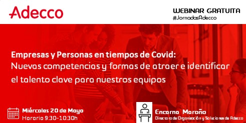 Isabel_Barcelo's tweet photo. ¿Quieres conocer cuáles son las nuevas competencias y formas de atraer e identificar el talento clave para nuestros equipos?El 20 de Mayo realizaremos un webinar impartido por Encarna Maroño Si perteneces a un dpto de RRHH y te apetece asistir,apúntate #JornadasAdecco @adecco_es https://t.co/LFPdiQ6sf1