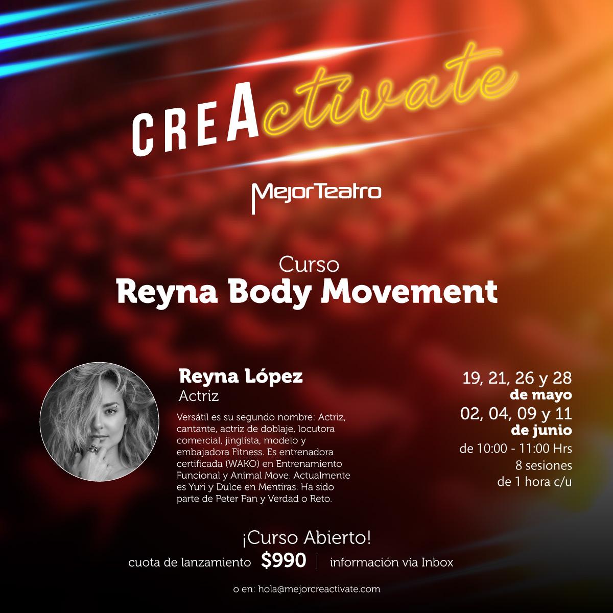 mejorteatro's tweet photo. ¿Te atreves a hacer el Reyna Body Movement? ¡Será todo un reto! Inscríbete dando clic aquí: https://t.co/kMOI9Ok63P 
#CreActívate #YoAprendoEnCasa @MusicReyna https://t.co/FeRMdZcoZS