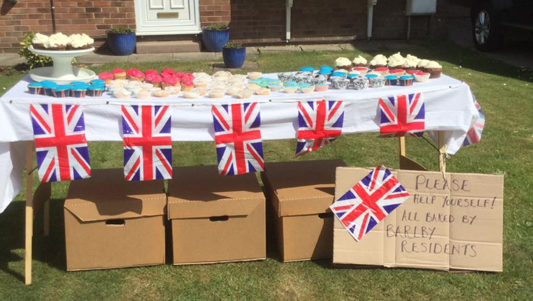 BrightBarlby's tweet photo. #VEDay75  celebrations in #Barlby with lots of cupcakes baked by village residents https://t.co/u94TFeK2x1