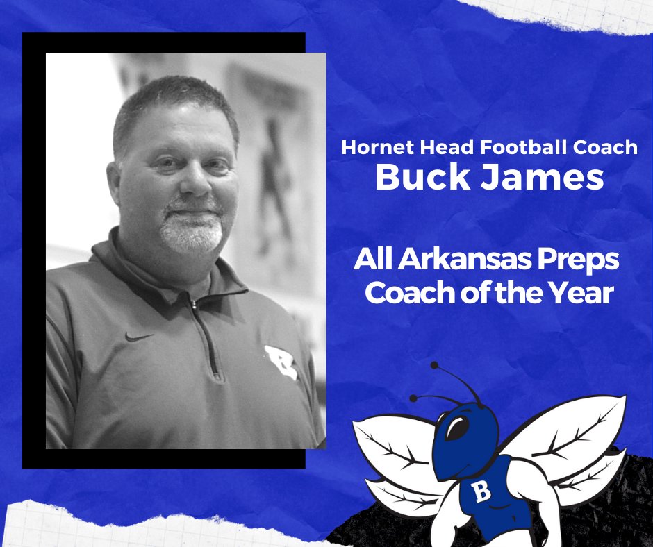 We are thrilled to announce Coach Buck James' selection as All Arkansas Preps Coach of the Year! Coach James received the Football Coach of the Year award earlier this year. The new award honors him as Overall Coach of the Year. We couldn't be more #BryantProud. #212