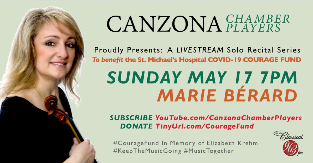 THIS SUNDAY 7 PM 🎶  Marie Bérard  🎻 LIVE ON YouTube 🎥 - mailchi.mp/canzona/winona…