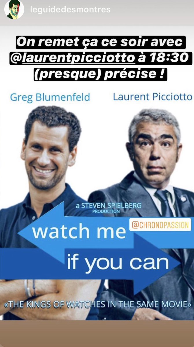 Instagram live 6:30 pm cet <a href="/GuidedesMontres/">Le Guide des Montres</a> <a href="/chronopassion/">Laurent Picciotto</a>