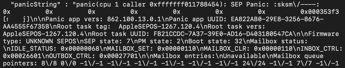 It's possible to crash the latest T2 SEP OS from a low-privilege process on AP.