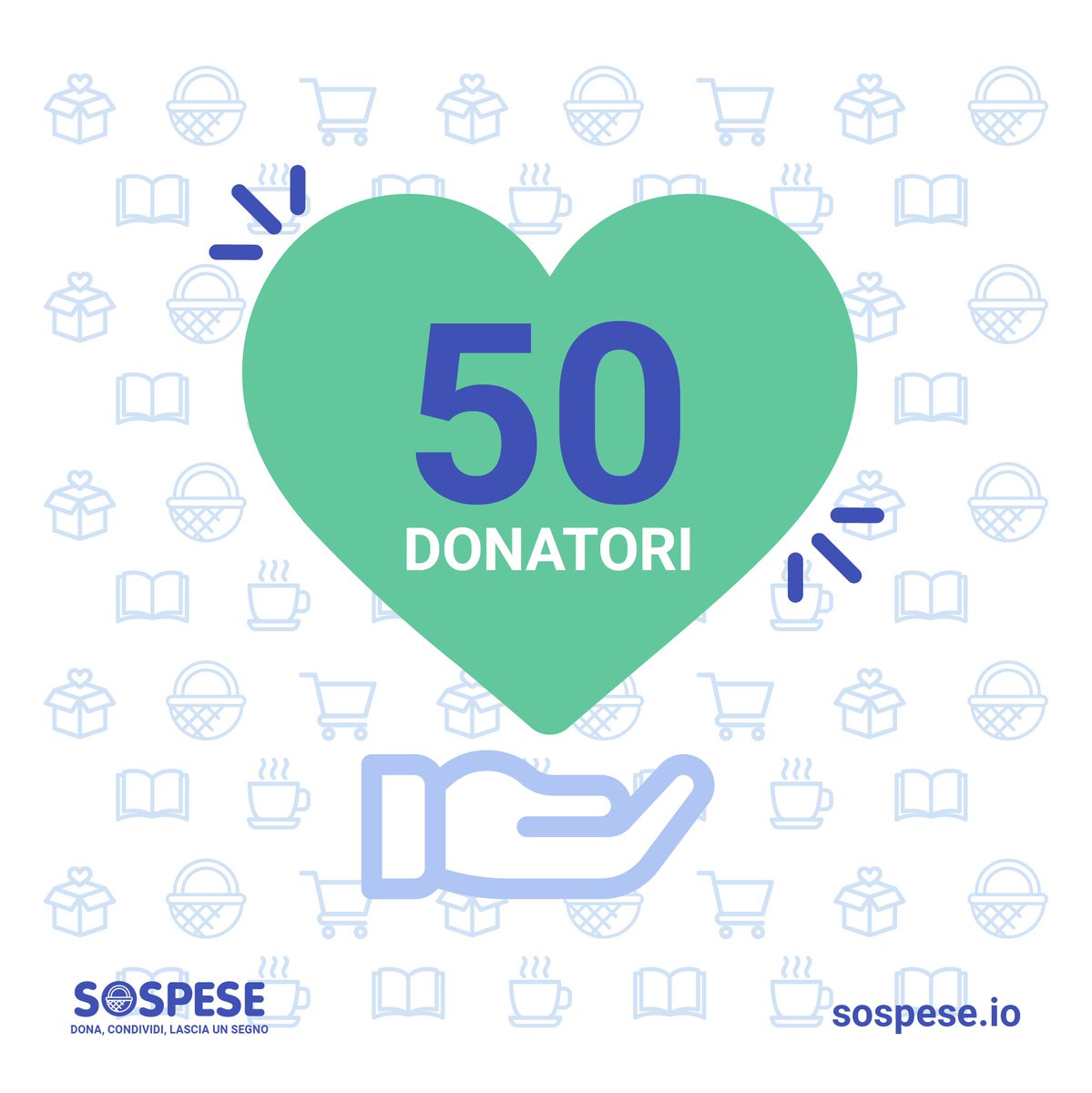 SospeseI's tweet photo. Quando il progetto è condiviso è ancora più bello! 
50 persone hanno donato, tu cosa aspetti?

🔗:https://t.co/oJ8oRhdqlk

#sospese #doni #cesto #spesa #aiuto #donazione #donare #sospeso #solidarity #sostegno #sostegnoadistanza #sos #help #share #webeetle #italy #fase2 https://t.co/QZW6cRLkFw