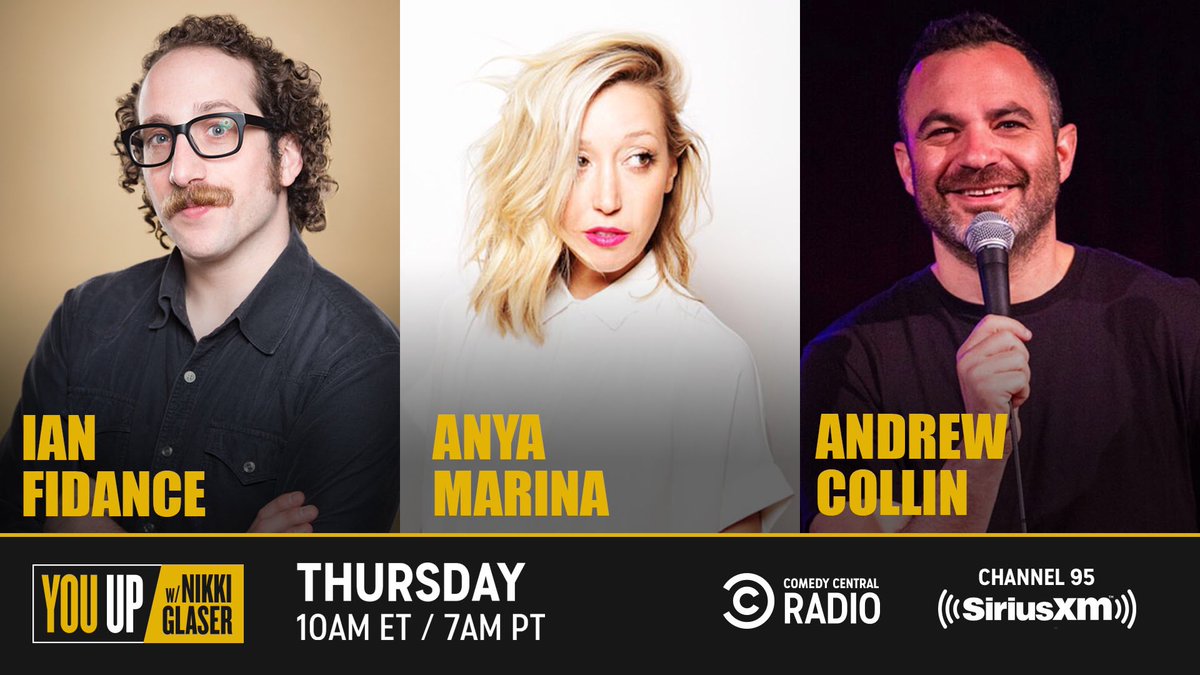 You Up w/ Nikki Glaser (@youuppod) on Twitter photo Good morning! <a href="/NikkiGlaser/">Nikki Glaser</a> has her best buds in 🥰 <a href="/anyamarina/">Anya Marina</a> <a href="/AndrewTCollin/">Andrew Collin</a> & @IANfidance for a special episode. 10amET/7amP <a href="/SIRIUSXM/">SiriusXM</a> ch. 95! Good morning! <a href="/NikkiGlaser/">Nikki Glaser</a> has her best buds in 🥰 <a href="/anyamarina/">Anya Marina</a> <a href="/AndrewTCollin/">Andrew Collin</a> & @IANfidance for a special episode. 10amET/7amP <a href="/SIRIUSXM/">SiriusXM</a> ch. 95!