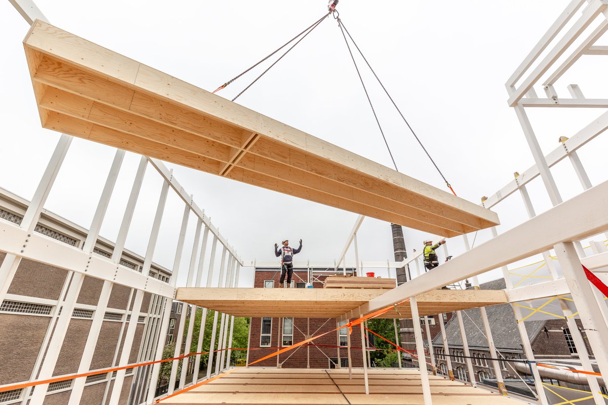 Curious how we combined #steel, #glass &amp; #wood in one striking, #superefficient &amp; super #circular building structure? This <a href="/CobouwNL/">Cobouw</a> interview on Building D(emountable) by <a href="/adtissink/">Ad</a> will tell you all about it!

bit.ly/3cjbadm