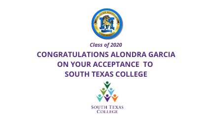 CCastro77609917's tweet photo. Congratulations to Alondra Garcia on her acceptance to South Texas College!!! 
@Pride_Mustangs @ramjrcastillo @BeccaBechtold @ylcaldwell https://t.co/EWVTlsiXMe
