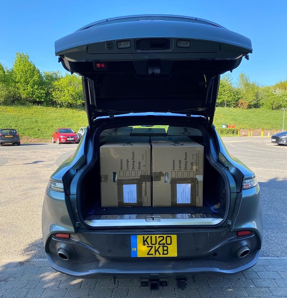 Colleagues at #AstonMartin working hard to produce &amp; deliver scrubs, intubators, face shields and as of this month, surgical gowns.  Great job by <a href="/bchoda/">Bal Choda CEng MiMechE</a> and so many others involved in this effort to support our #NHSheroes.  Thank you 💙🌈 #makeitblue