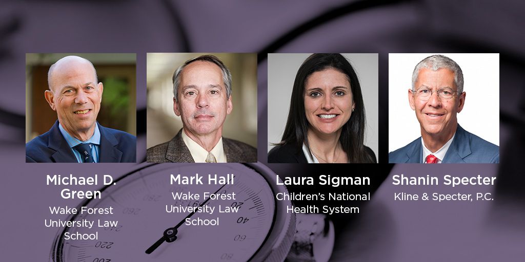 AmLawInst's tweet image. In “Medical Malpractice in the Restatement Third of Torts,” led by Reporter Michael Green, panelists Mark Hall, @LJSigman, &amp;amp; Shanin Specter discuss why now is a particularly opportune time for ALI to take on this unruly subject. Now on #ReasonablySpeaking: bit.ly/3flzJbi