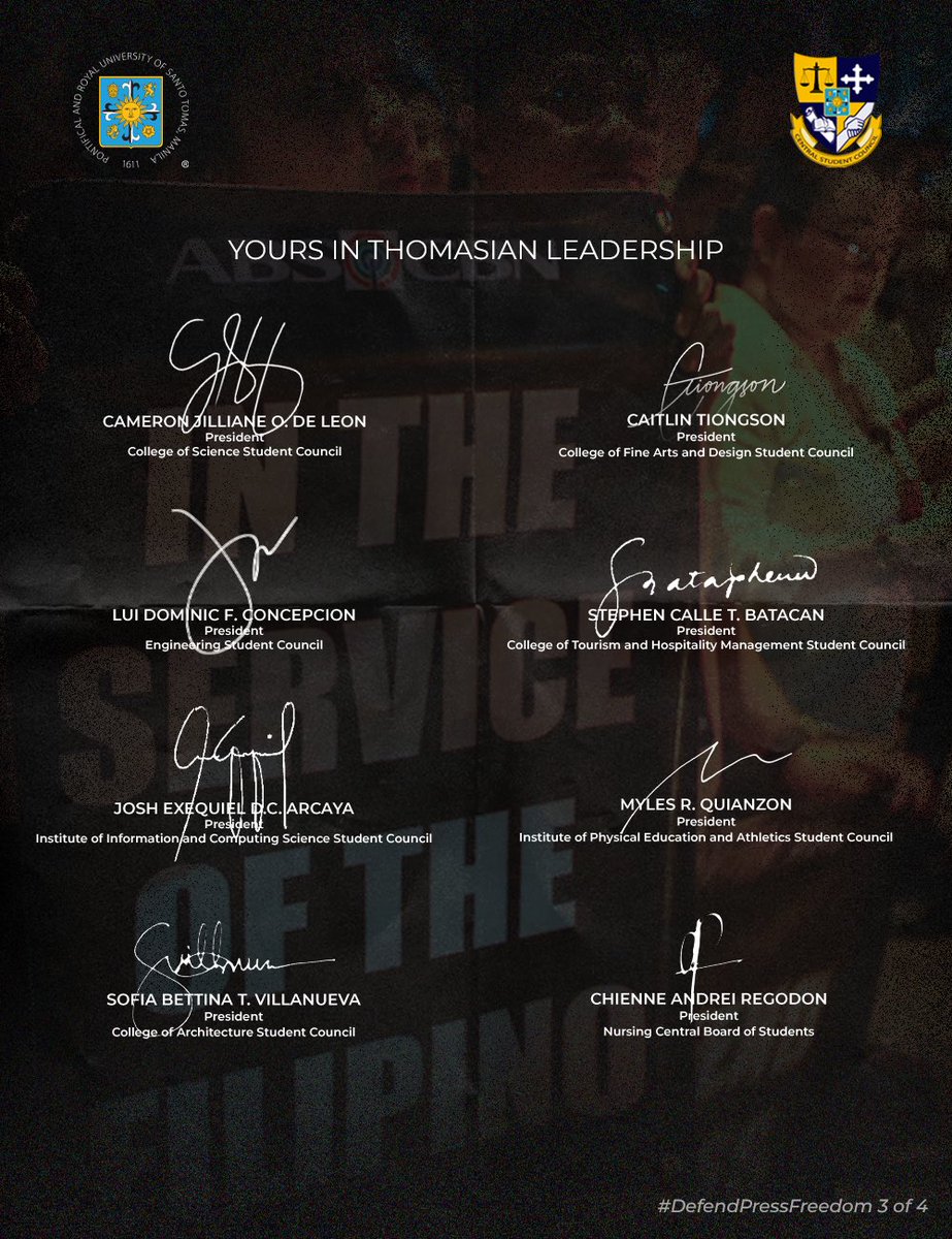 ust_csc's tweet image. Board by:
Gabriele De Lara

#NoToABSCBNShutDown
#DefendPressFreedom
#CSCFartherAndFurther