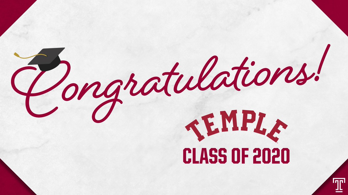 TempleOwls's tweet photo. Congratulations to all of our student-athletes who have earned a degree from @TempleUniv this year. 

We are so proud of you. Happy #TempleMade Day! https://t.co/IPcGqbeJh3