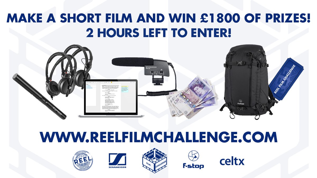 Reel_Challenge's tweet photo. There's just two hours left to sign up to the Four Walls Film Challenge! Tell your dad, tell your nan, tell your friends, tell your dog! What better way to get creative this weekend? https://t.co/sNZgDvEDeI