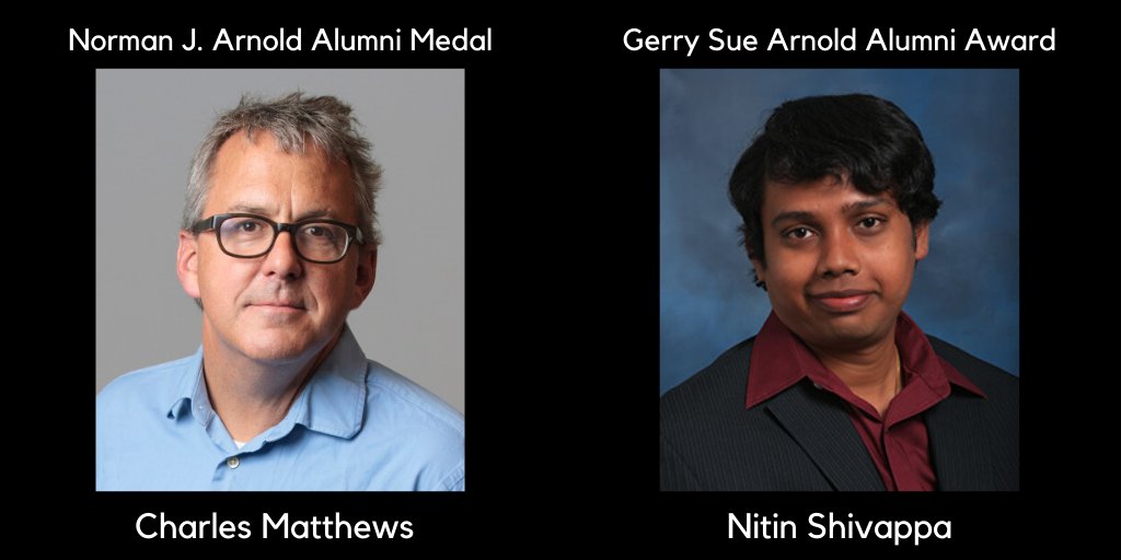 Congratulations to our 2020 Arnold School Alumni Award Winners! Charles Matthews (M.S. in Exercise Science, 1991) has won the Norman J. Arnold Alumni Medal, and Nitin Shivappa (Ph.D. in Epidemiology, 2014) has won the Gerry Sue Arnold Alumni Award. bit.ly/2SJO08e