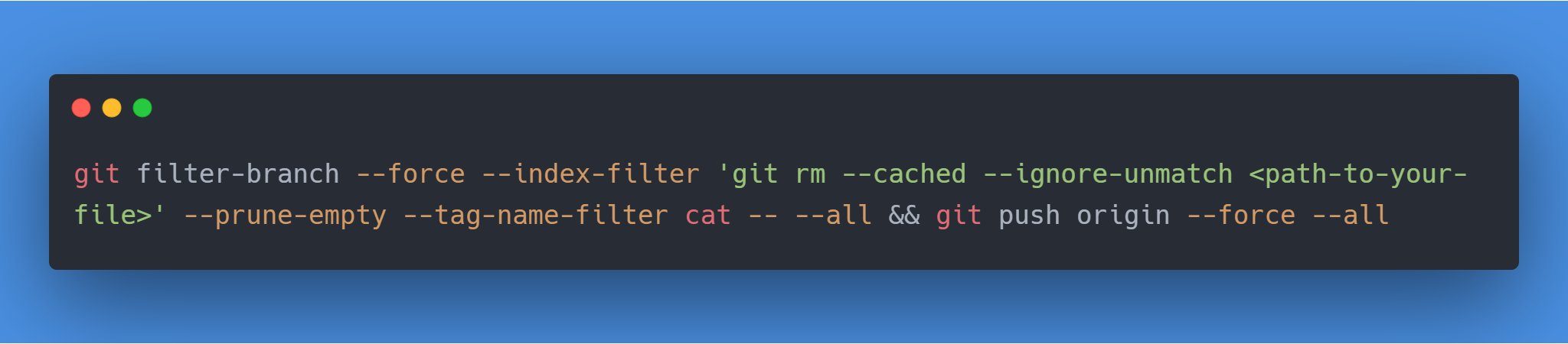 Ministry of Cloud 🇮🇳 on Twitter: "#Git Tips 👉 This is how to remove  sensitive data from history, after a push 😎 #GitHub #DevTips  #100DaysOfCode #CodeNewbie #301DaysOfCode https://t.co/qNrrGMFb3W" / Twitter