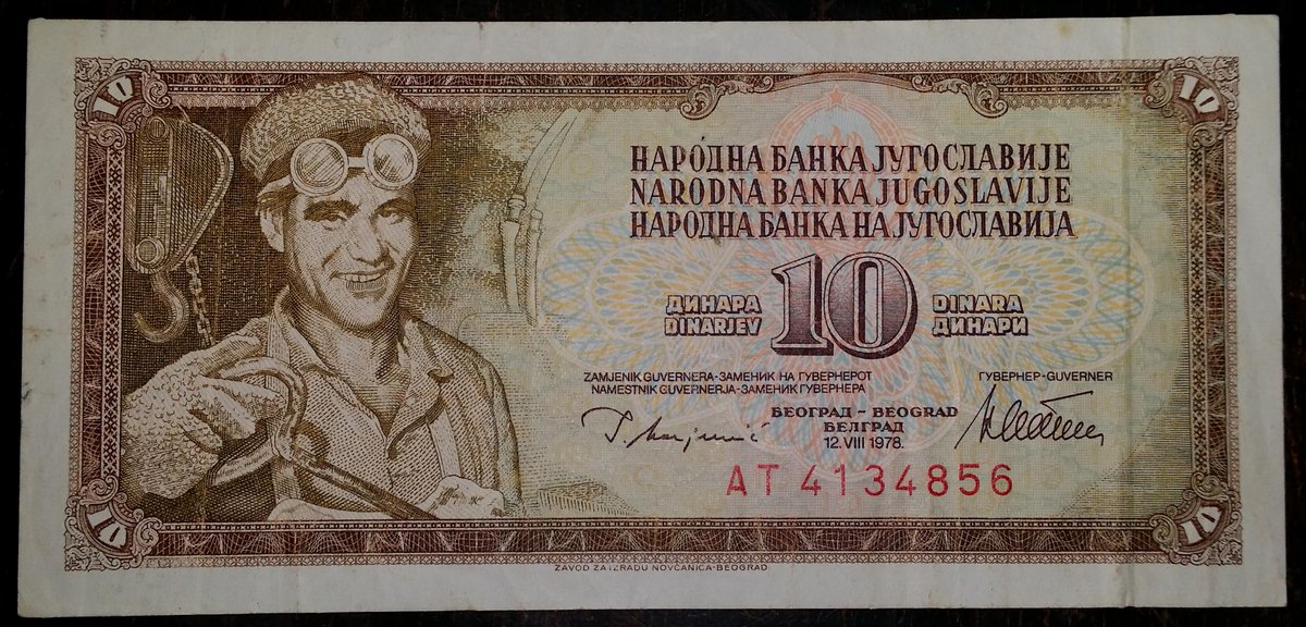 COLLEZIONANDOE1's tweet photo. #papermoney #banknotes #worldbanknotes #worldpapermoney #banknotescollection  #papermoneycollection #notes #worldnotes #notescollection 
Banknote 10 Dinara 1978 Jugoslavia
Click the link in Bio
https://t.co/USG18qpDqv https://t.co/7SItwbp1rW