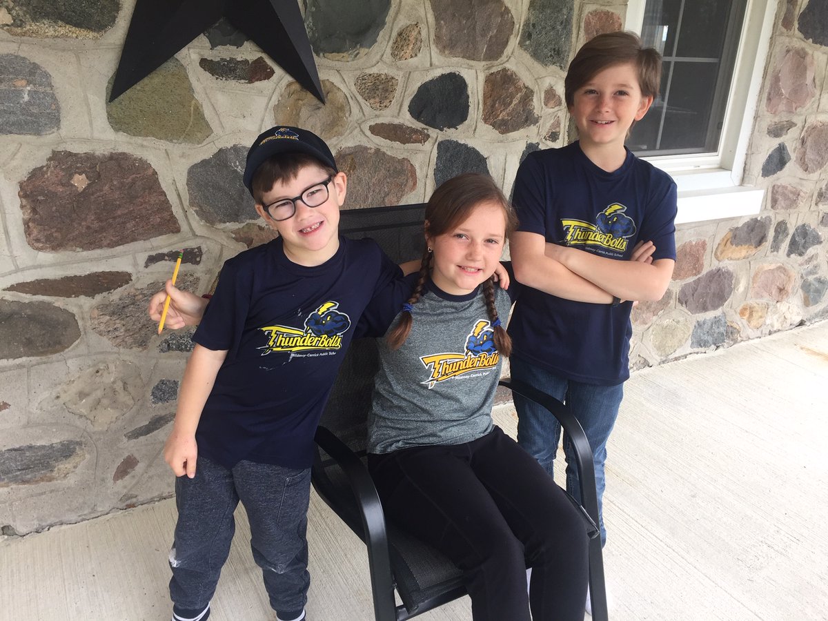 BluewaterDSB's tweet photo. Thunderbolt Thursdays have been a big hit @MCPSMildmay! The school spirit is Thunderbolt proud and strong, and continues even when students/staff are in different places. Thunderbolts stick together no matter what, in recognition that everyone is in this together. #EdWeekBWDSB https://t.co/2jLGjiF5dv