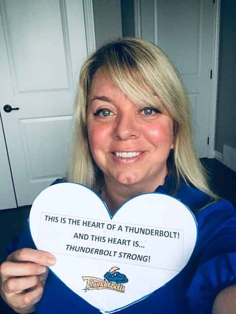 BluewaterDSB's tweet photo. Thunderbolt Thursdays have been a big hit @MCPSMildmay! The school spirit is Thunderbolt proud and strong, and continues even when students/staff are in different places. Thunderbolts stick together no matter what, in recognition that everyone is in this together. #EdWeekBWDSB https://t.co/2jLGjiF5dv