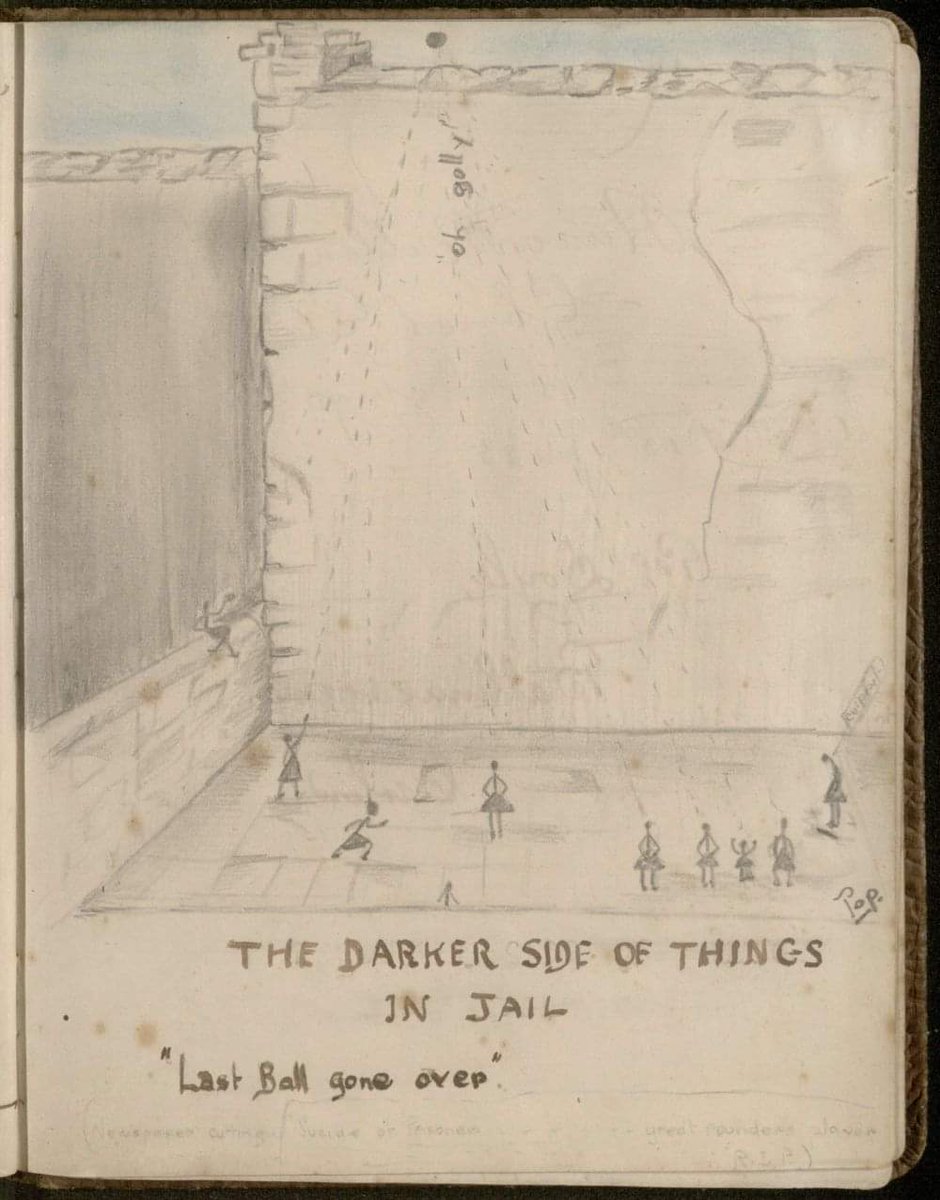 KilmainhamOPW's tweet photo. Sighle Humphries improvised a bat out of a chair leg to play rounders in Kilmainham during the Civil War, but when the last ball went over the wall, games were suspended. A useful example #creativityinconfinement as we all are forced to recycle and repurpose #IrishMuseumsOnline https://t.co/S3hT6oXxa3
