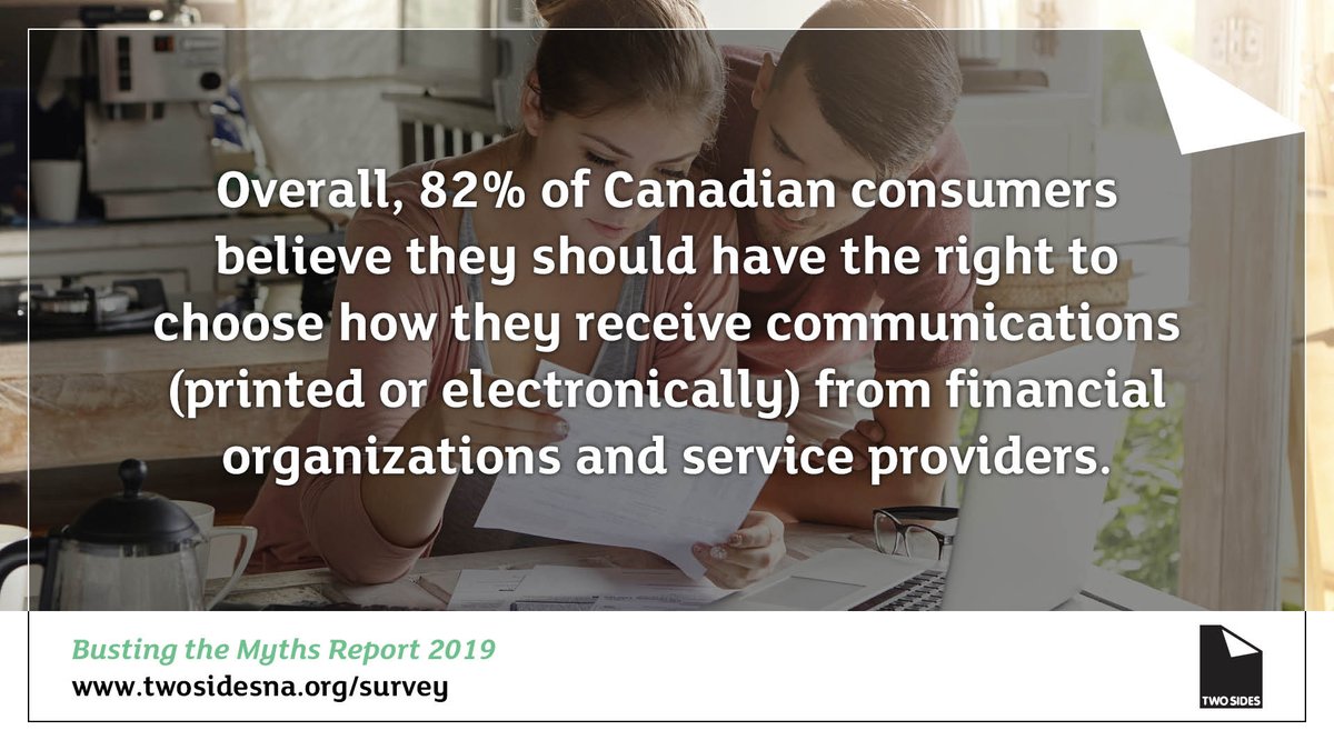 TwoSidesNA's tweet photo. Consumers feel strongly about their right to receive paper statements and bills from their bank, government &amp; other service providers. 
#LovePaper #PaperFacts https://t.co/wUXA1tLPmp https://t.co/CakHkvcaTU