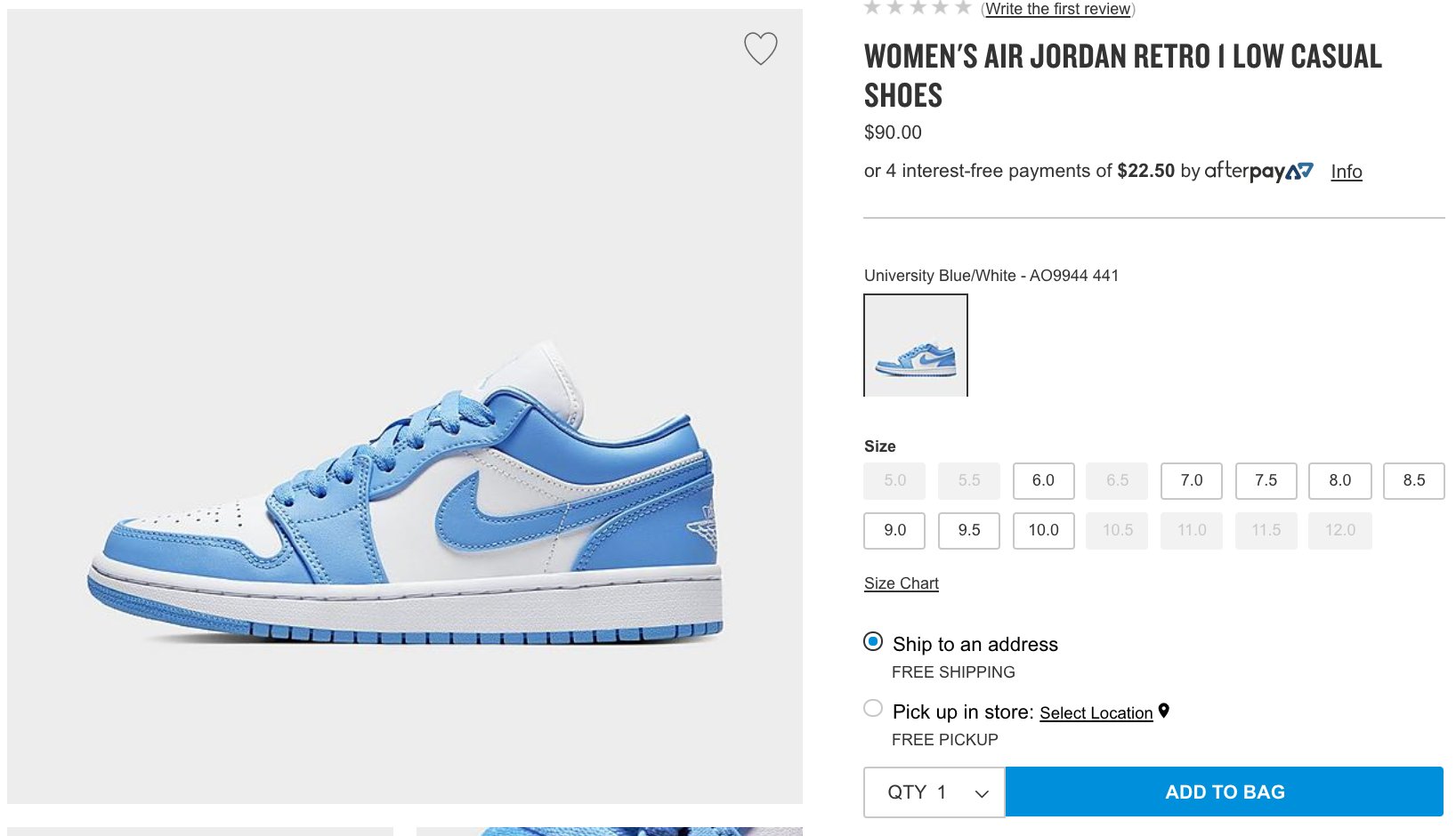 jordan 1 low unc restock