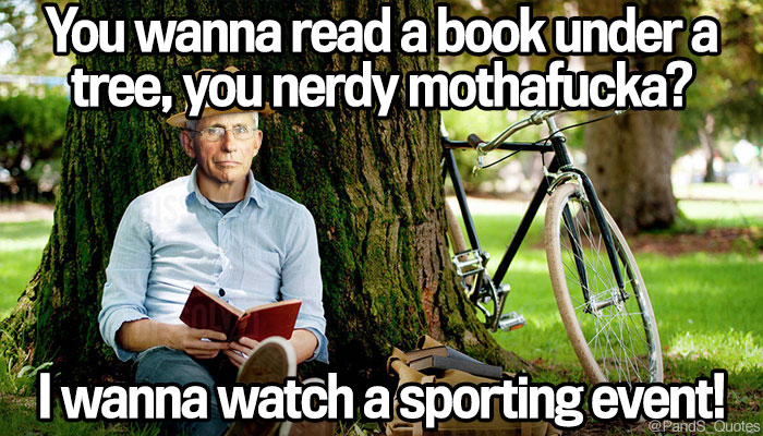PandS_quotes's tweet photo. "What-You wanna read a book under a tree, you nerdy mothafucka? I wanna watch a sporting event! STFU!" @mycorreale #EP406 https://t.co/QDw2rrBtiD