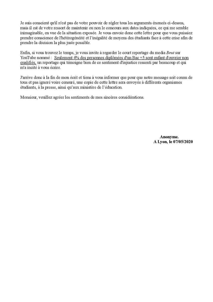 PacesPauline's tweet photo. Chers camarades de paces, je vous invite à lire mon message ainsi qu'à RT et identifier au maximum @Doyen_Diot @sup_recherche @UnivLyon1 @VidalFrederique
pour que notre voix soit entendue !
#concours #paces https://t.co/I66H9Ulo9H