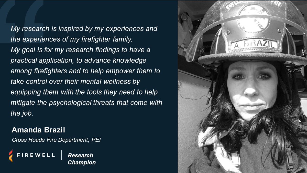 FirewellHealth's tweet photo. #MentalHealthWeek: Dr. Brazil works tirelessly to equip volunteer #firefighters with tools to #GetReal about their mental health:
✅ lead implementation of Resilient Minds in PEI
✅ helped adapt RM for volunteer FF
✅ PhD research on critical incidents: https://t.co/cw5bYW5JZ5 https://t.co/skbhg3MTqh