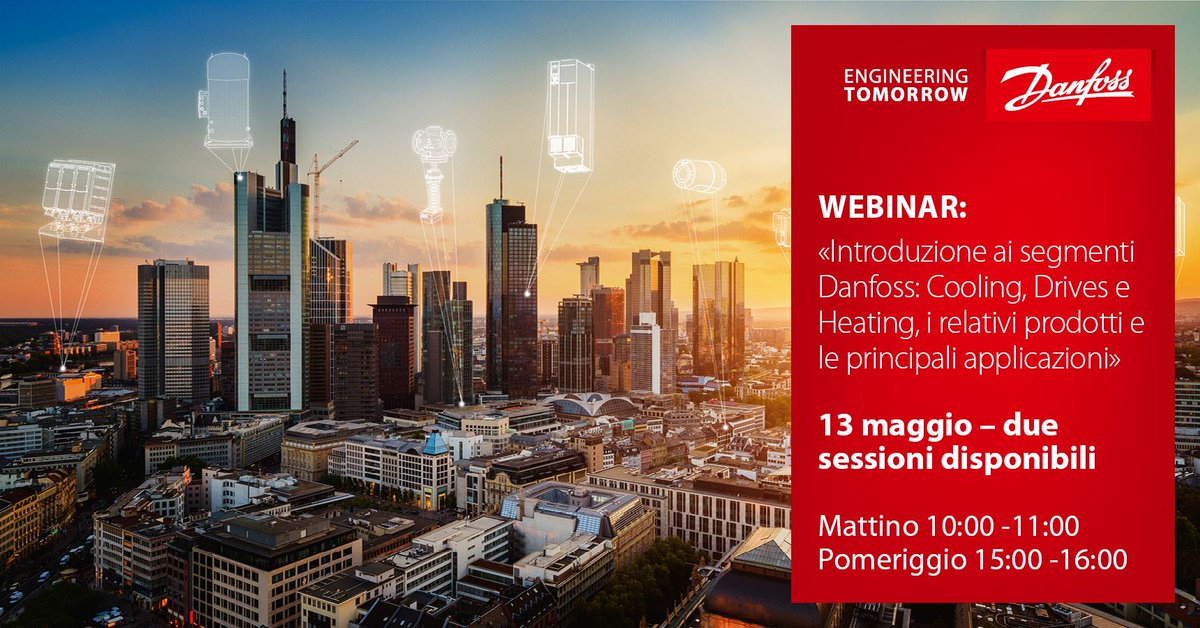 Danfoss_Italia's tweet photo. Sai già tutto su Danfoss? Se non sei sicuro, partecipa al webinar introduttivo sui segmenti Cooling, Drives ed Heating!
 
13/05 ore 10  https://t.co/BfZofosdX5
13/05 ore 15 https://t.co/0aN02DI0tp https://t.co/MQVXS5zSL0