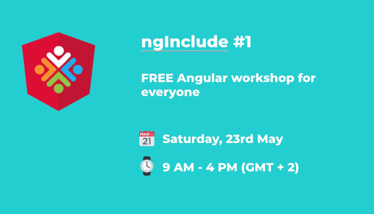 AngularInclude's tweet image. Our very first #ngInclude Workshop is finally taken place:
Join us for a free open angular workshop for everyone.
You want to participate?
🔗 - forms.gle/xQtQKXQFjNJJYv…
Want to be a mentor? Apply here:
🔗 - forms.gle/5WvjdqotmsVtgW…
#Angular #WomenWhoCode #100DaysOfCode