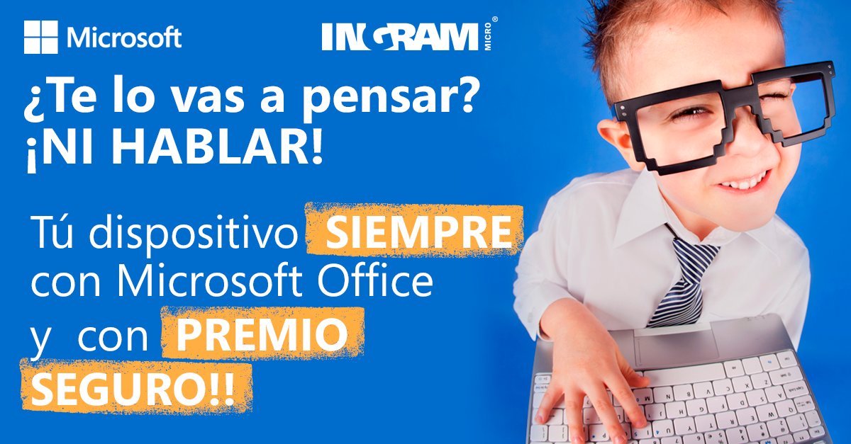 IngramMicroES's tweet photo. #IngramPromo 🗣️ Tú dispositivo SIEMPRE con Microsoft Office y con PREMIO SEGURO.
Más información 👉 https://t.co/bmWiOu7LKp
#Office https://t.co/Ty18eDXTTI