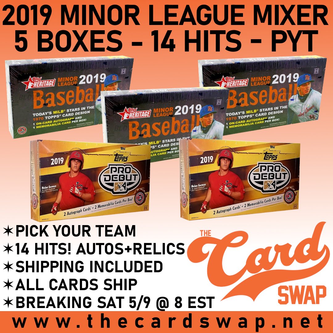 SwapTheCard's tweet photo. We’re back! Kicking things of with a 2019 Gold Label and High Tek Mixer Tonight at 8 est with a few spots left. Hope to see you there!
https://t.co/drcWf0lXQK
#boxbreaks #groupbreaks #thehobby #collect #mlb #baseballcards #whodoyoucollect #bowman #goldlabel #hightek #prodebut https://t.co/tiivSy8bXB