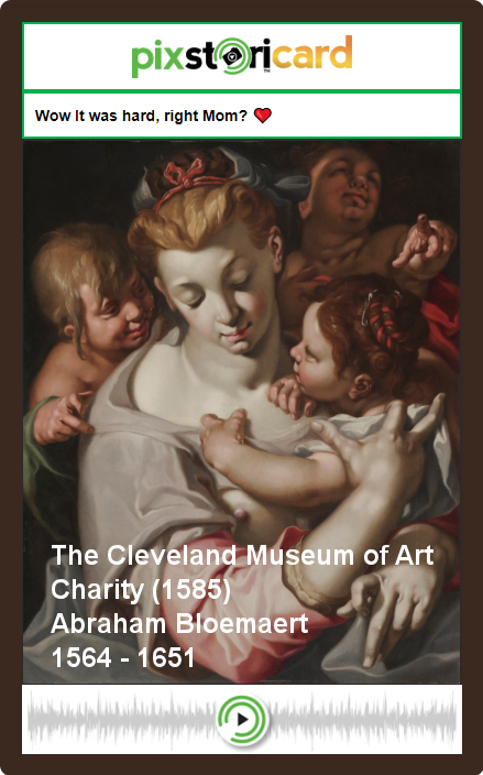 PixStori's tweet photo. Only 3 days to Mother’s Day. Make this one memorable with #PixStoriCard -- your voice and the world’s great museum art. Choose Pix. Record Voice. Send Card. Start at https://t.co/6eWLW1HSeV. Here is Charity from 
@clevelandart @metmuseum @smithsonian @rijksmuseum
 #openaccess https://t.co/ZBu6HRCxx7