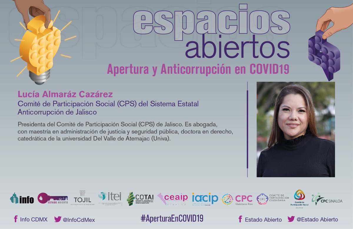 MaricarmenNava's tweet image. ¿Qué les toca a los sistemas anticorrupción aportar y prever en emergencia sanitaria por #Covid_19?

@SchezNorma @DraLuciaAlmaraz @CynthiaDehesa @JAlatorreGDL en webinar #AperturaEnCOVID19 de #EspaciosAbiertos por @Estado_Abierto dsd @InfoCdMex

Regístro👇🏽
us02web.zoom.us/webinar/regist…