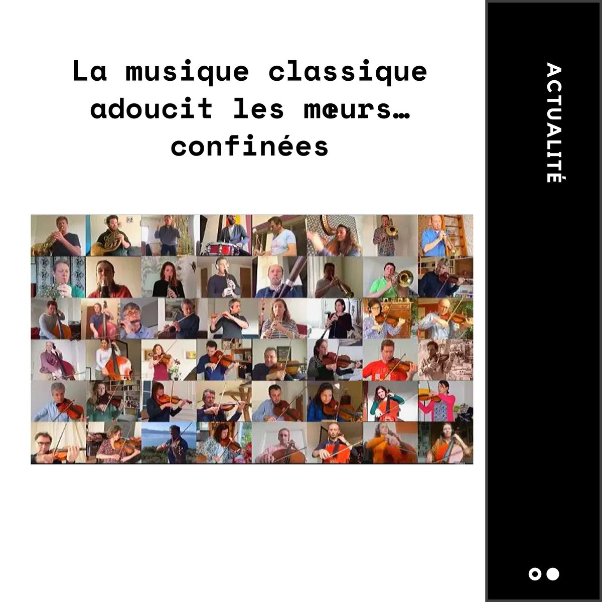 AltCollectif's tweet photo. [#Actualité]

Depuis le début du confinement, certains musiciens comme Renaud Capuçon et Sonia Wieder-Atherton sont présents sur la Toile tous les jours, tandis que les orchestres se retrouvent à distance dans des vidéos en mosaïque.

https://t.co/FwaNe1qLic https://t.co/dyA30PwBxk