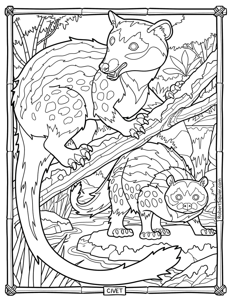 robertsquier's tweet photo. Civet: A Coronavirus Animal Scapegoat Coloring Sheet: (3 of 4) - Download here or on my blog https://t.co/2ja9aNatUi Relax with a cup of kopi luwak and color! #kopiluwak #civet #coloringpages #coloringsheet #covid19kids #covidhomeschool https://t.co/SU8Wqeccep