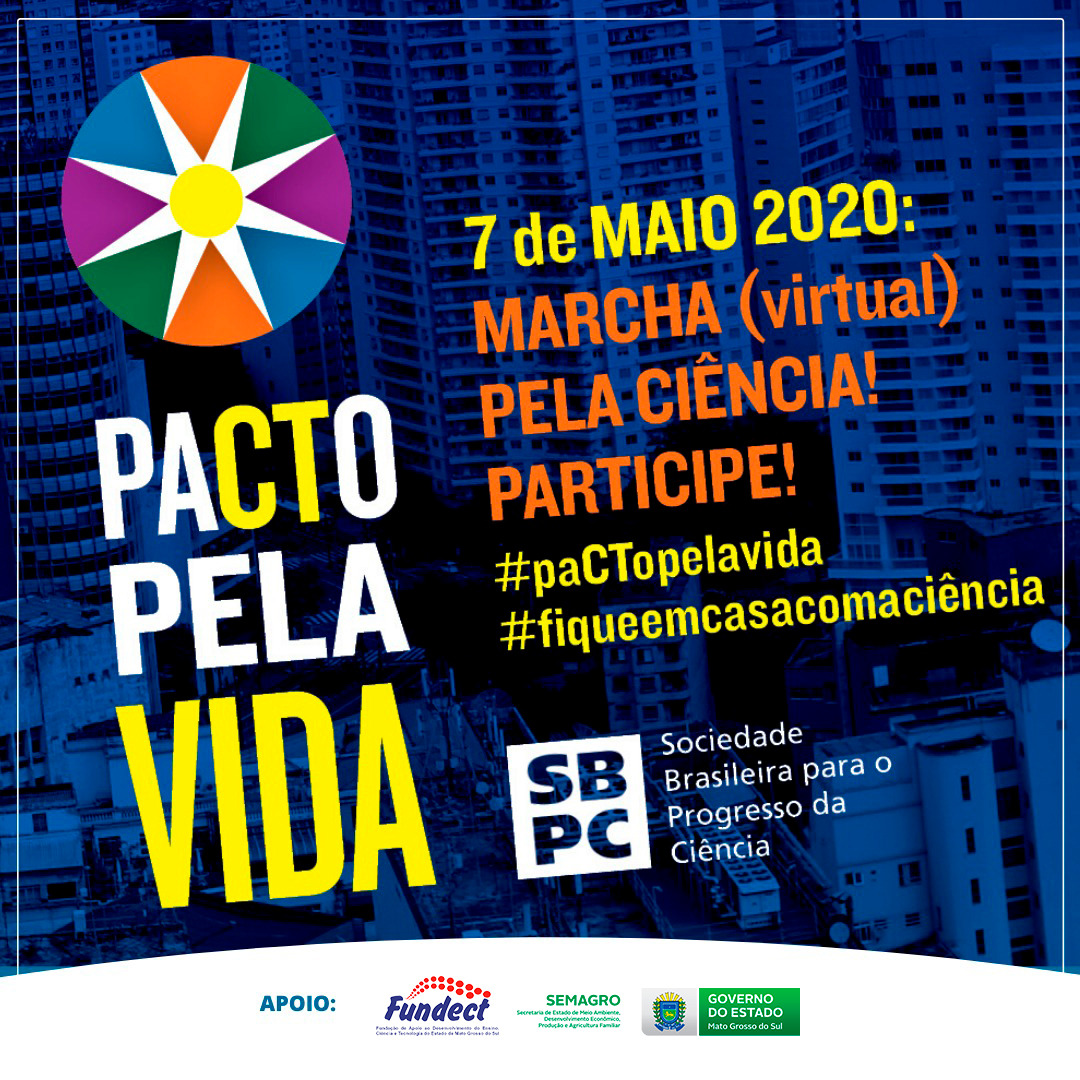 fundectms's tweet image. Participe da Marcha pela Ciência com #FiqueEmCasacomaCiencia e #paCTopelavida 
Programação em  tinyurl.com/yac2u4cq