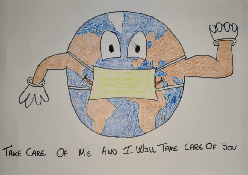 IesGustavo's tweet photo. 🌍Nuestros alumnos de 1ESO se suman a la celebración del Día de la Tierra para concienciarnos de la importancia de cuidarla. 🌎❣️#Algete #DiaDeLaTierra  #Educacion #Envinronment #CuidaDelPlaneta https://t.co/Cc2ZmZsVei
