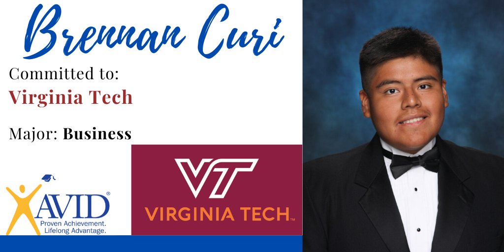 OsbournAVID's tweet photo. #OsbournAVID #SeniorSpotlight on Brennan Curi. Congratulations on your decision to attend @virginia_tech and major in Business. We are proud of you..you deserve this! @mymcpsva @VTGateway @FollowMeToVT #OneOsbourn #AVIDMentality #HOKIES https://t.co/8OyWmnG7CL