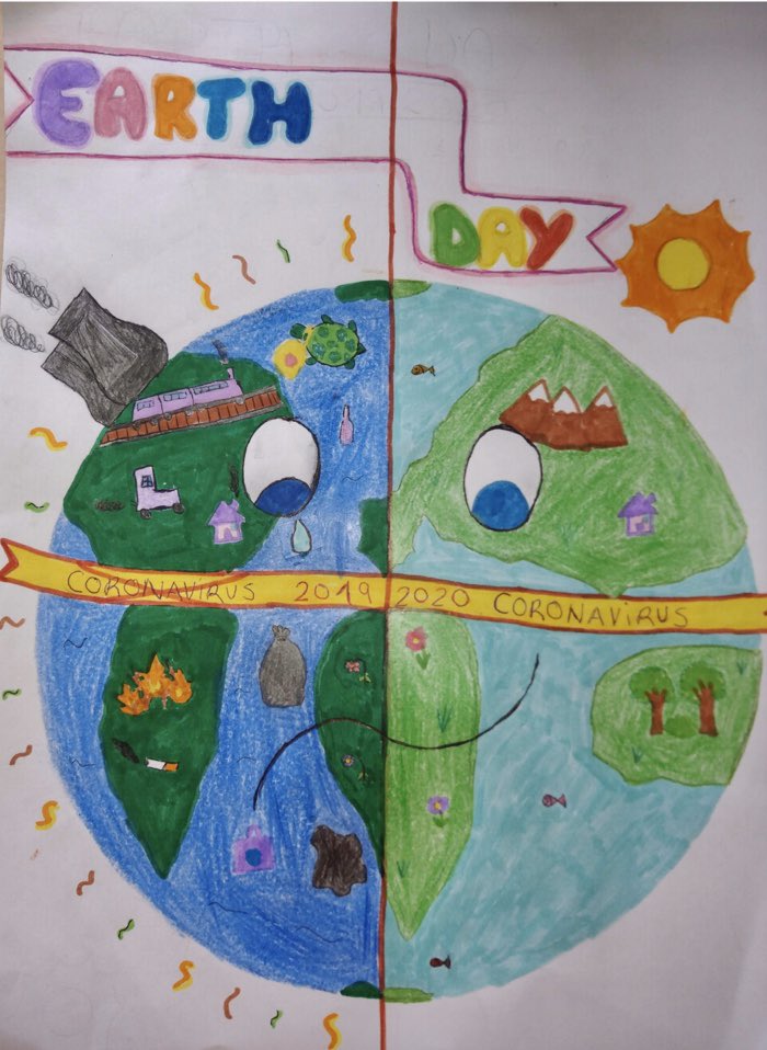 IesGustavo's tweet photo. 🌍Nuestros alumnos de 1ESO se suman a la celebración del Día de la Tierra para concienciarnos de la importancia de cuidarla. 🌎❣️#Algete #DiaDeLaTierra  #Educacion #Envinronment #CuidaDelPlaneta https://t.co/usTDITgNOA
