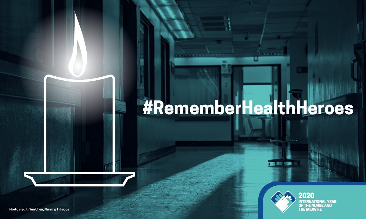 NursingNow2020's tweet photo. On 11th May, we ask you to take part in a moment of reflection to honour the memory of #nurses &amp; health workers who have tragically died during the #COVID19 pandemic. Read more about how to take part here: https://t.co/XkFnoKeLKb #RememberHealthHeroes @WHO @ICNurses https://t.co/UALao8vswn