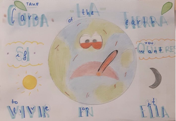 IesGustavo's tweet photo. 🌍Nuestros alumnos de 1ESO se suman a la celebración del Día de la Tierra para concienciarnos de la importancia de cuidarla. 🌎❣️#Algete #DiaDeLaTierra #Educacion #Envinronment #CuidaDelPlaneta https://t.co/VbTPooyrE0
