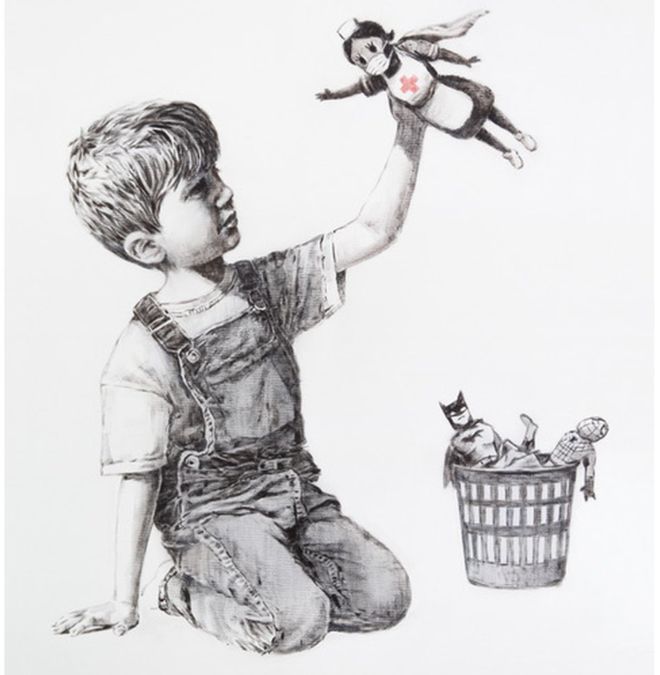 MagicVAsolns's tweet photo. New Banksy artwork appears at hospital https://t.co/FRS52yuO7W https://t.co/YqSWBAzNmV