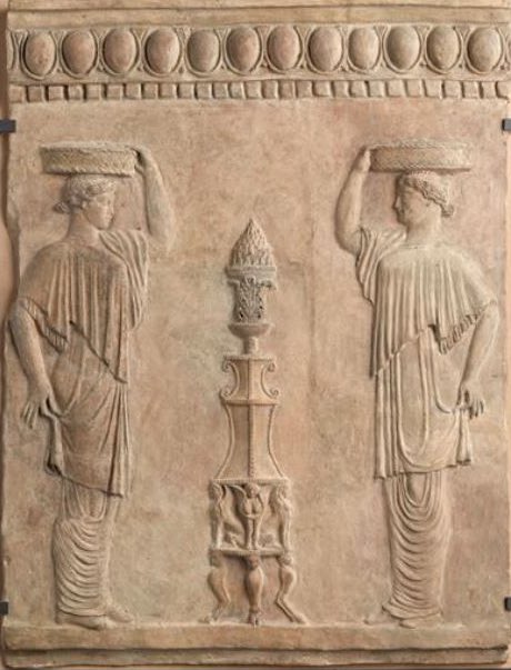 #FolkloreThursday 
The Arrhephoria was an Greek nocturnal festival celebrated during the 5th century, in midsummer to honour Aphrodite.Two young girls were given a mysterious object in a basket by a priestess to be left for the goddess.The contents of the basket, were unknown.