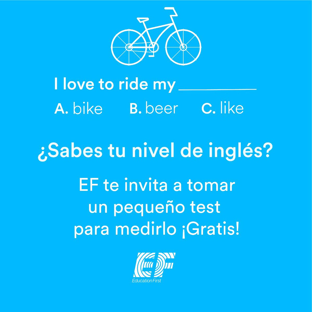 Conoce con EF tu nivel de inglés haciendo un pequeño test ¡Gratis! ef.com.co/olts/