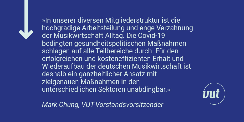 Gemeinsam mit weiteren Verbände und Verwertungsgesellschaften fordern wir ein schnelles Hilfsprogramm für alle Sektoren der Musikwirtschaft.
Die gemeinsame Pressemitteilung &amp; eine ausführliche Aufstellung des Finanzbedarfs der betroffenen Akteur*innen ▶️  bit.ly/2YQ7pIv