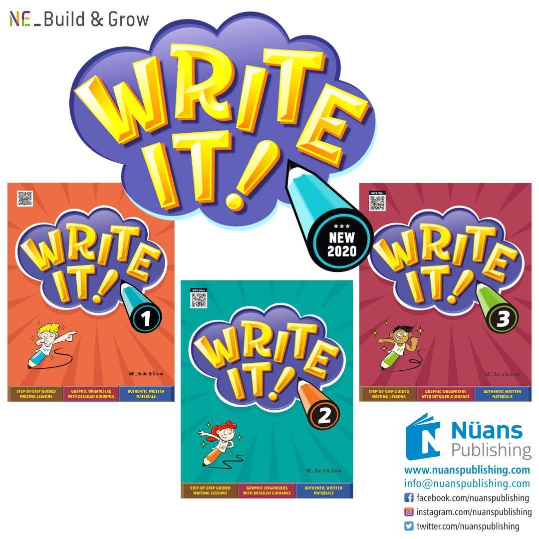 nuanspublishing's tweet photo. NEW!!!
With Write It!, students can confidently and enjoyably master English composition.
#writeit #buildandgrow #nuanspublishing #elt #new #books #writing https://t.co/ToDe0e3ZiE