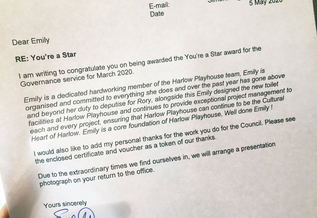 EmilyVictoriaPB's tweet photo. With a nice letter from @simonghill with a contribution from @rorydaviess 👍 https://t.co/xRQTnULvTX